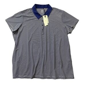 EP PRO 1X Men's NEW w/Tags 4 Button Polo Blue Stripe Polyester Blend